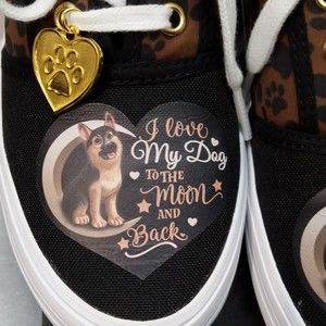 Bradford Exchange Dog Paw Print Sneakers Tennis Shoes Black in Size 5